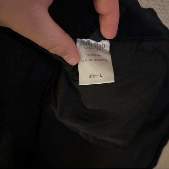 Black Label Cest Toi Black Corduroy Mini Skirt With Removable Belt Size L - Picture 7 of 12